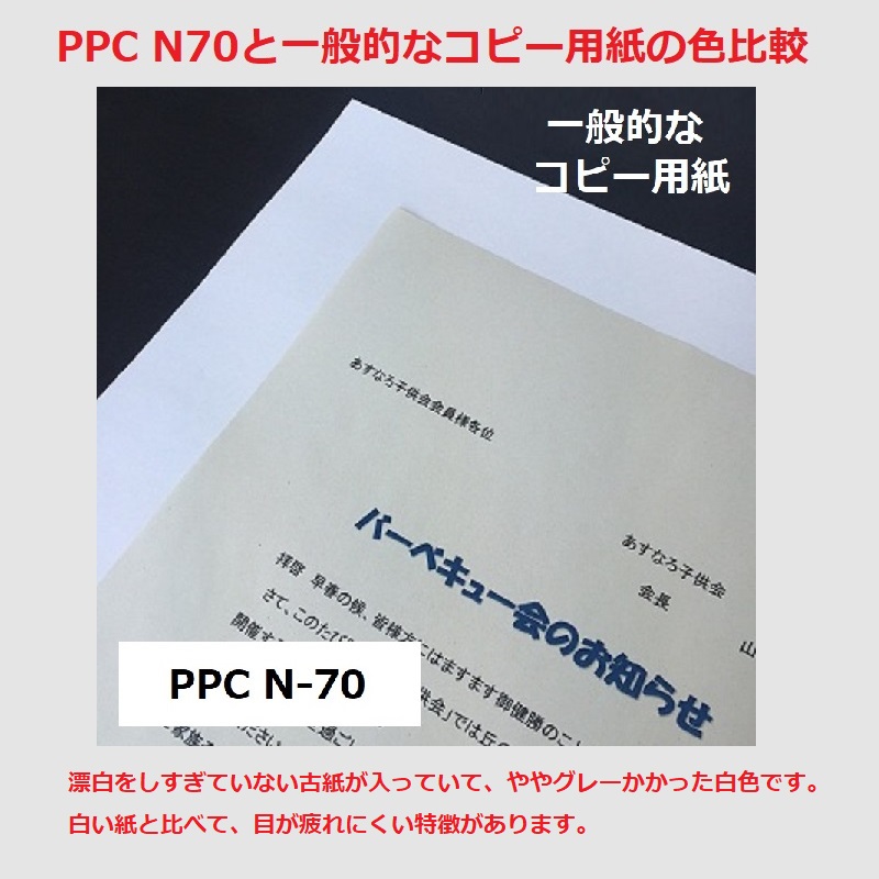 再生コピー用紙 PPC-N70 A4 2500枚 ( 500枚 × 5冊 / 箱 ) 商品画像サムネイル6