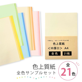 色上質紙 色見本 中厚口 A4 全色セット (21色×1枚入)の商品画像