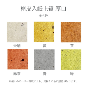 楮皮入紙上質 厚口(約0.12mm)のカラーバリエーションなど