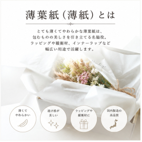 薄葉紙 白 半裁(約545×788mm)／ 四切(約545mm×394mm) 2000枚／4000枚入のカラーバリエーションなど