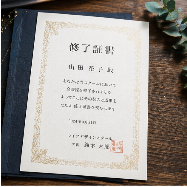 FKスラットR-IJを使用した賞状・証書の使用例